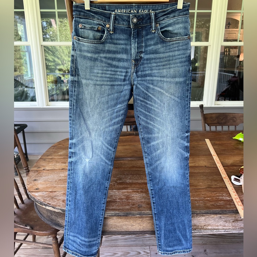 American Eagle Men’s Jeans Slim Straight Airflex Slightly Distressed 28x30